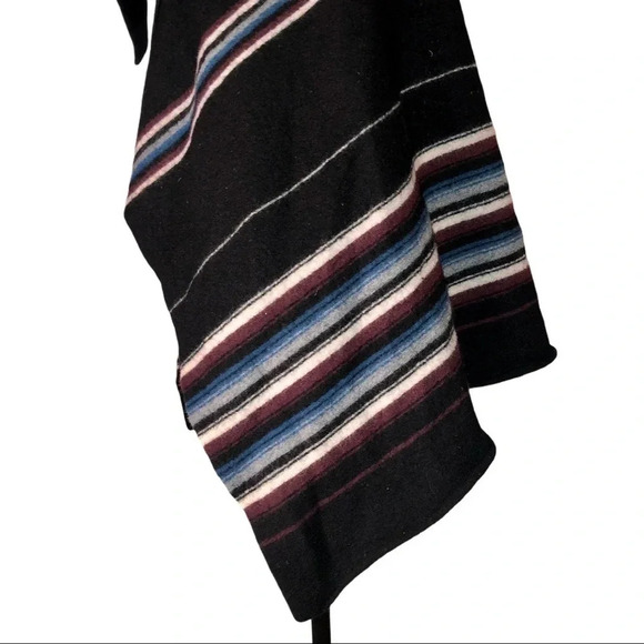 JOIE Wool Ligiere Southwestern Striped Blanket Wrap Asymmetrical Vest - Picture 7 of 12